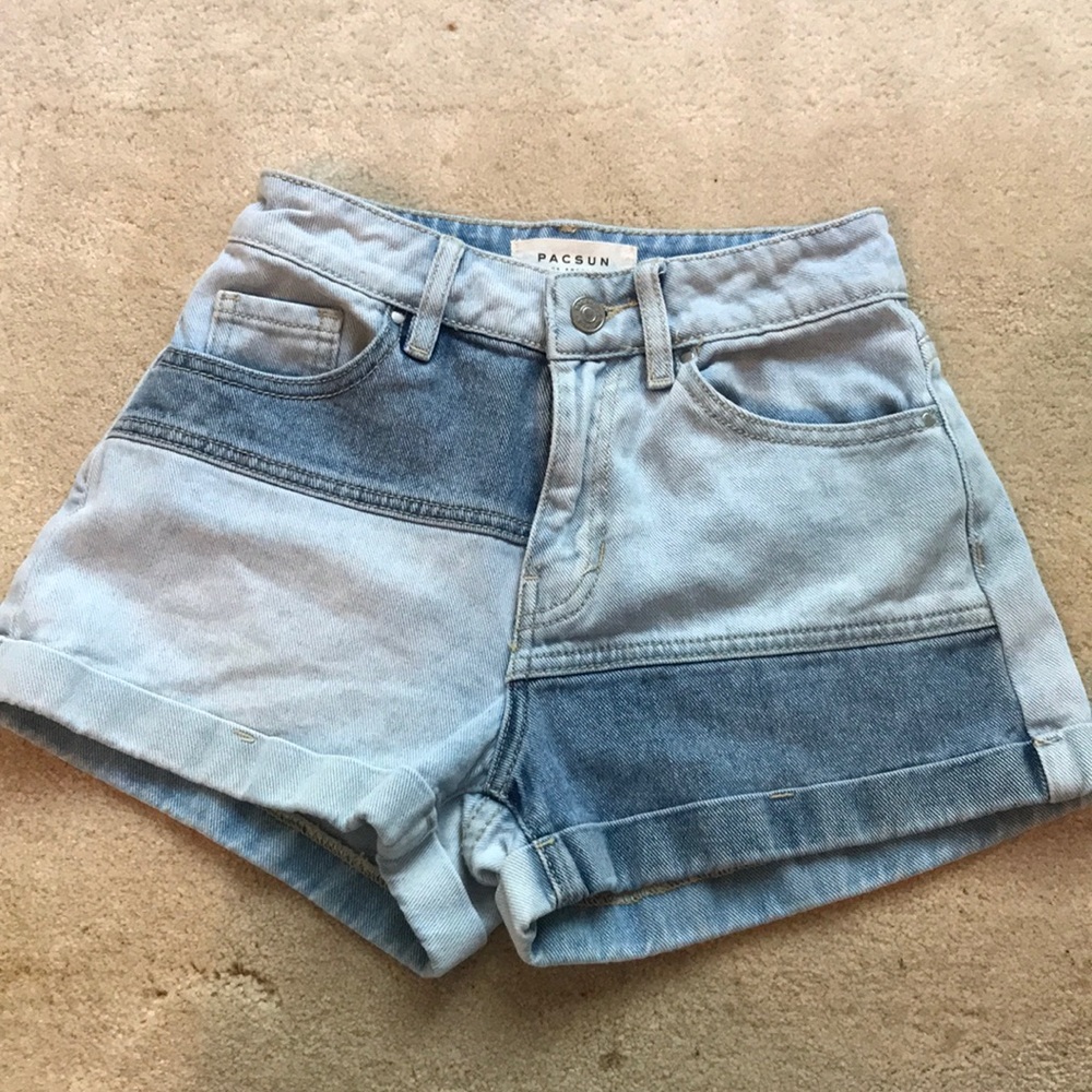 Pacsun patchwork jean shorts